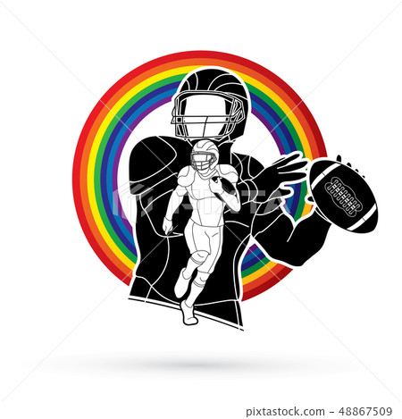 American football player action vector 48867509