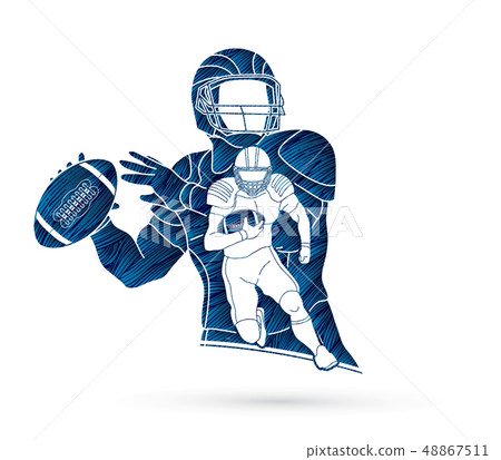 American football player action vector 48867511