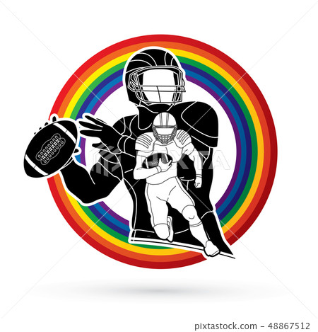 American football player action vector American football player action vector 48867512
