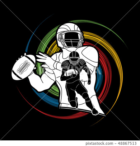 American football player action vector American football player action vector 48867513