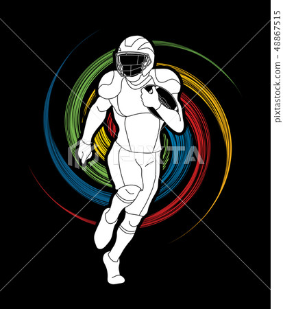 American football player action vector American football player action vector 48867515