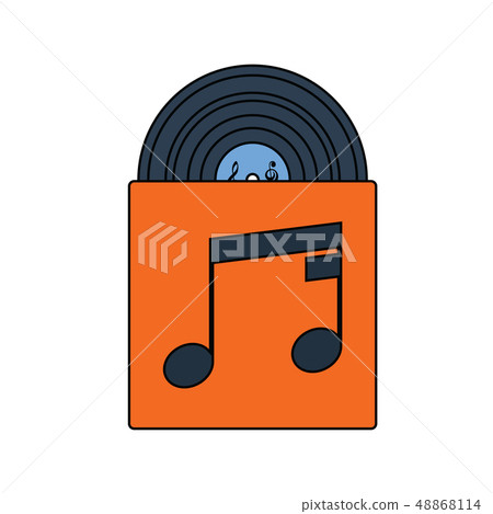 Vinyl record in envelope icon 48868114