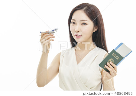 飛機,護照,旅行,商界女強人 飛機,護照,旅行,商界女強人 48868495