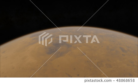 Mars high resolution image, 4k. Mars is a planet of the solar system. Sunrise with lens flare 48868658