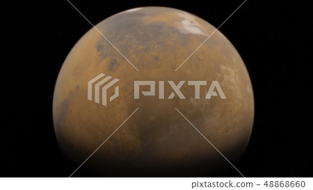 Mars high resolution image, 4k. Mars is a planet of the solar system. Sunrise with lens flare 48868660