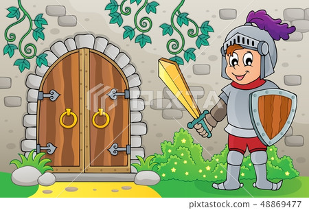 Knight by old door theme image 1 Knight by old door theme image 1 48869477