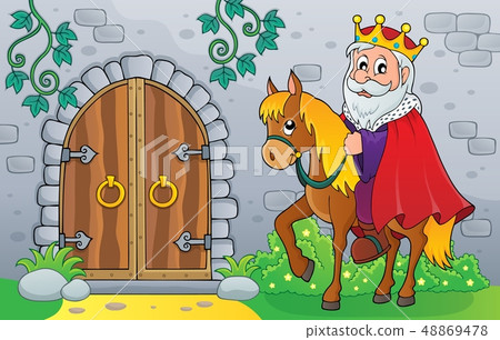 King on horse by old door theme image 1 King on horse by old door theme image 1 48869478