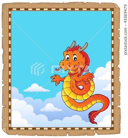Chinese dragon topic parchment 4 48869479