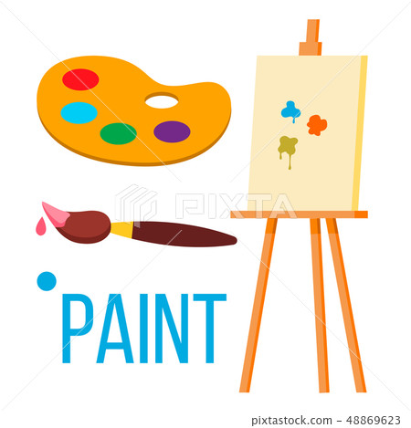 Paint Icon Vector. Art Brush. Isolated Flat Cartoon Illustration 48869623