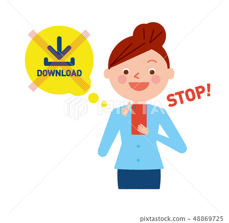 女人智能手機非法下載圖矢量 48869725
