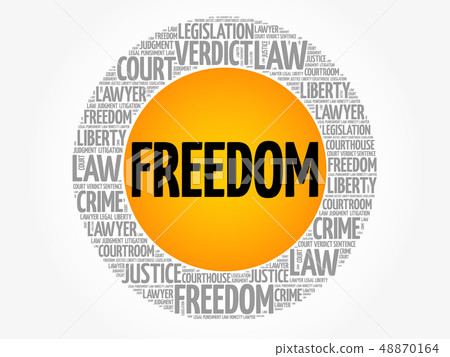 Freedom word cloud collage 48870164