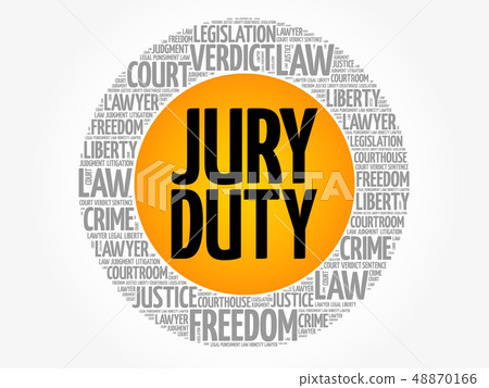 Jury Duty word cloud collage 48870166