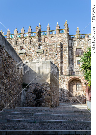 Walking in Caceres downtown Walking in Caceres downtown 48870463