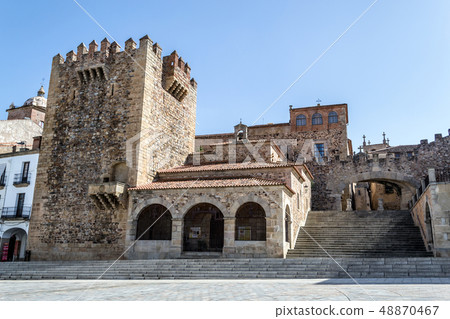 Tower of the Bujaco in the Main Square of Caceres Tower of the Bujaco in the Main Square of Caceres 48870467