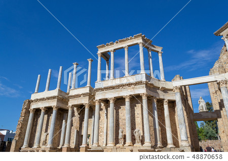 Classic Roman amphitheater located in Merida Classic Roman amphitheater located in Merida 48870658