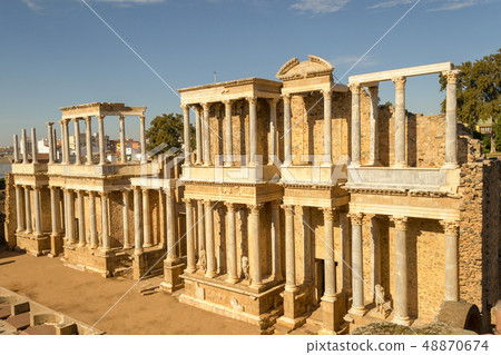 Classic Roman amphitheater located in Merida 48870674