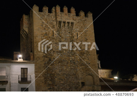 Tower of the Bujaco in the Main Square of Caceres 48870693
