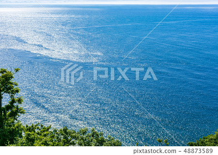 View of Utoro sea from around Shiretoko Puyuni, Hokkaido 48873589