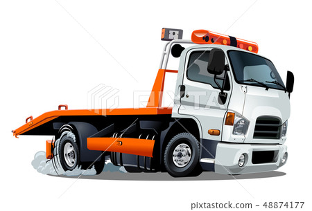 Cartoon tow truck isolated on white background Cartoon tow truck isolated on white background 48874177