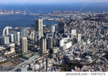 Aerial view near Sakuragicho Station in Yokohama Aerial view near Sakuragicho Station in Yokohama 48874273