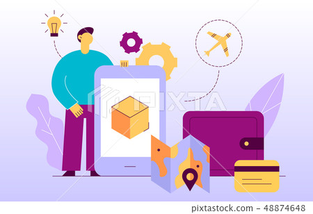 Vector delivery service design concept web banner - Stock Illustration ...