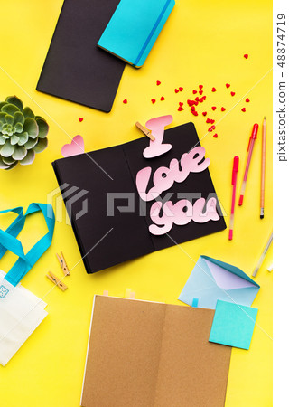 Teenage vibrant style Objects message I love you Teenage vibrant style Objects message I love you 48874719