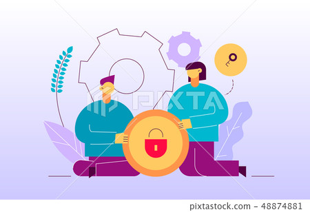 Vector data encryption web page online banner Vector data encryption web page online banner 48874881