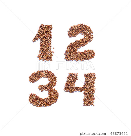 English alphabet. Hand made letters from buckwheat English alphabet. Hand made letters from buckwheat 48875431