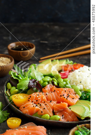Hawaiian salmon poke salad 48875992