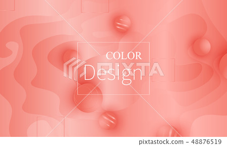 Coral color background. Fluid shapes pattern. Coral color background. Fluid shapes pattern. 48876519