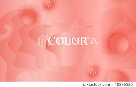 Coral color background. Fluid shapes pattern. 48876520