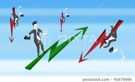 Businessmen stock up and down, up and down arrows - Stock Illustration ...