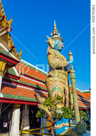 Blue Yak statue Wat Phra Kaew temple 48876962