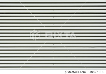 Corrugated white painted metal sheet texture 48877116