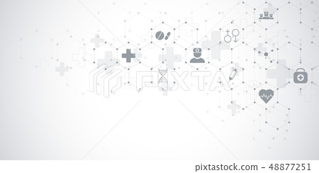 Abstract medical background with flat icons and symbols. Concepts and ideas for healthcare Abstract medical background with flat icons and symbols. Concepts and ideas for healthcare 48877251