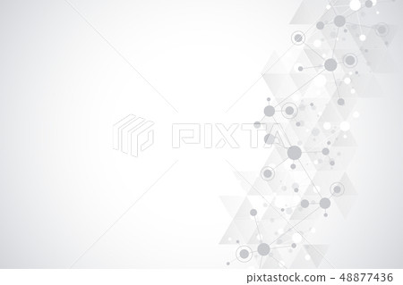 Abstract technology and innovation background with molecular structures and neural network 48877436