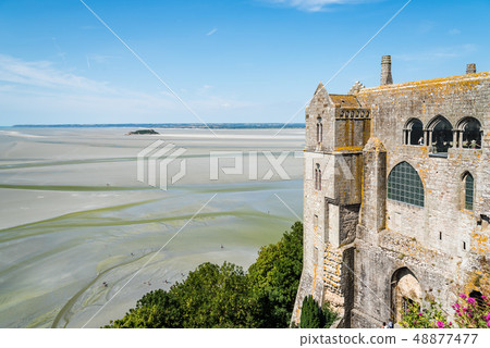 Mont Saint-Michel and the bay at low tide Mont Saint-Michel and the bay at low tide 48877477