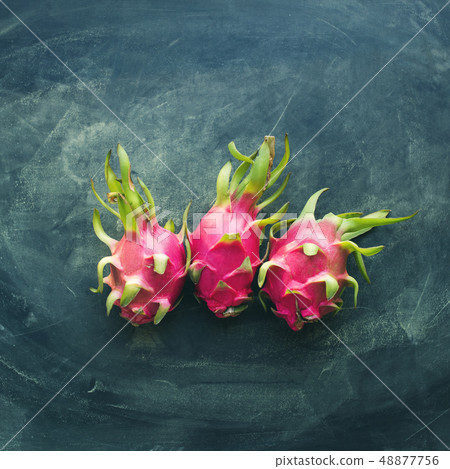 Pitahaya fruit dark background Super food tropical Pitahaya fruit dark background Super food tropical 48877756