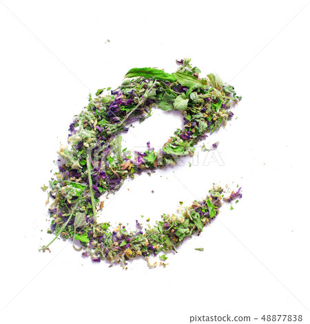 Letter E english alphabet Herbal tea from dried up Letter E english alphabet Herbal tea from dried up 48877838