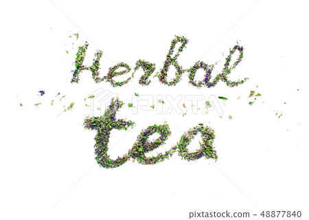 Text Herbal tea from dried up leaves herbal tea 48877840