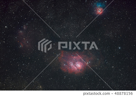 Messier 8 Lagoon nebula and Messier 20 Trifid Messier 8 Lagoon nebula and Messier 20 Trifid 48878156