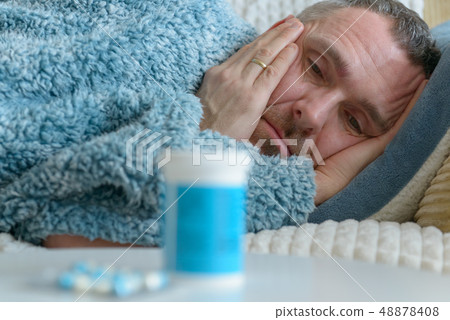 Mature man suffering from depression Mature man suffering from depression 48878408