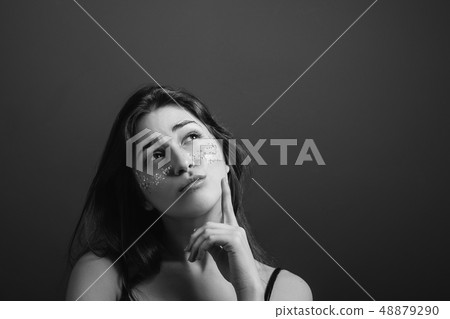 indecisive young female reluctance uncertainty indecisive young female reluctance uncertainty 48879290