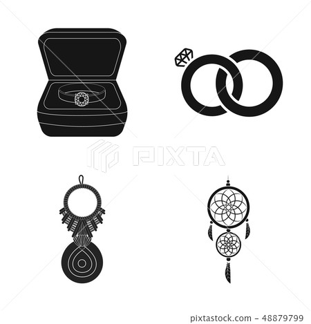 Isolated object of jewelery and necklace sign. Collection of jewelery and pendent vector icon for 48879799