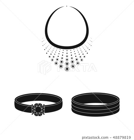 Vector illustration of jewelery and necklace logo. Collection of jewelery and pendent vector icon 48879819