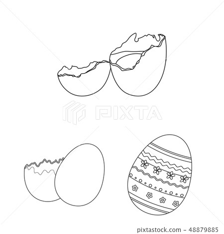 Vector illustration of egg and breakfast icon. Set of egg and meal vector icon for stock. Vector illustration of egg and breakfast icon. Set of egg and meal vector icon for stock. 48879885