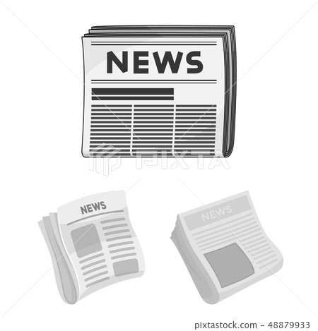 Vector illustration of daily and folded icon. Set of daily and paper stock symbol for web. 48879933