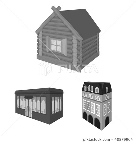 Vector design of building and city sign. Collection of building and business vector icon for stock. 48879964