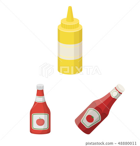 Isolated object of sauce and condiment symbol. Collection of sauce and bowl stock vector 48880011