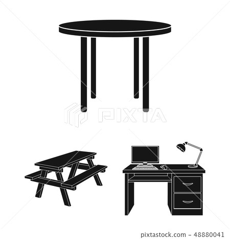 Vector design of and table icon. Collection of and wooden vector icon for stock. Vector design of and table icon. Collection of and wooden vector icon for stock. 48880041